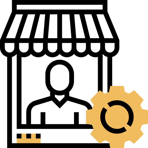 Seller retailer gears real estate icon