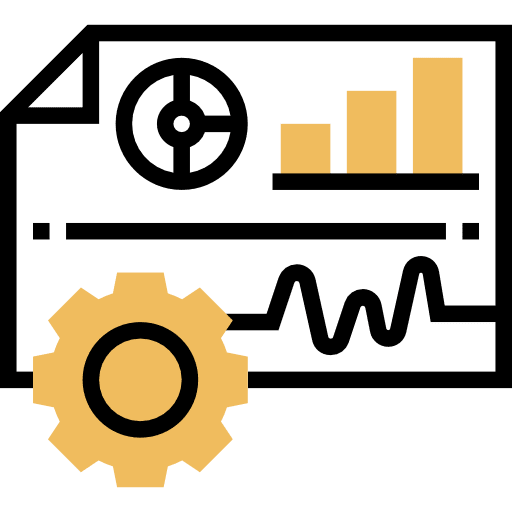Analysis result cogwheel infographic icon