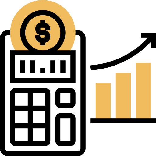 Calculator up arrows graphic arrows icon