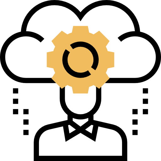 Knowledge education gears think icon