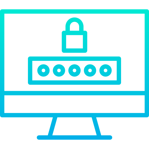 Password security door key monitor icon