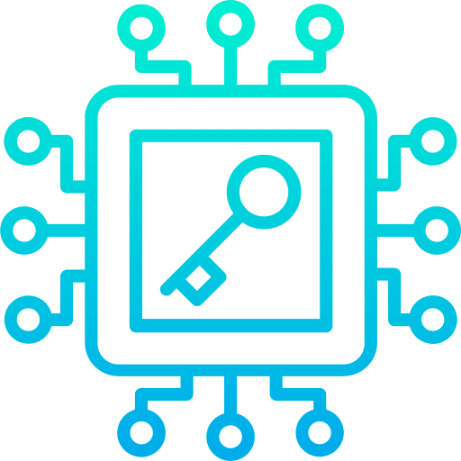 Cpu security chip technology icon