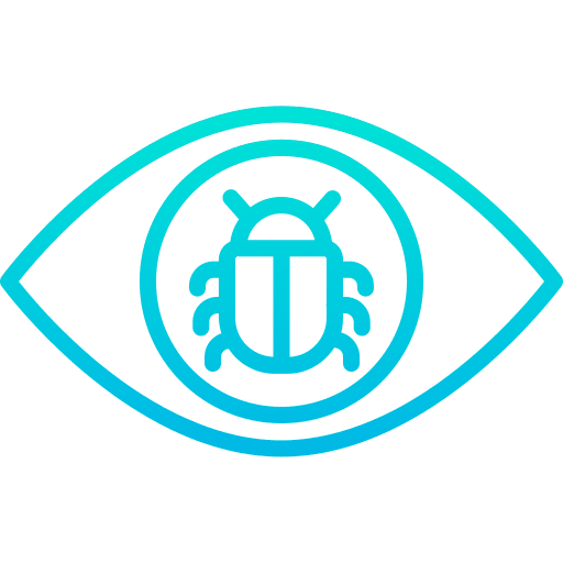 Bug malware eye view icon