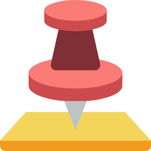 Pin push pin attachment office material icon