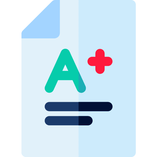 Exam document grades education icon