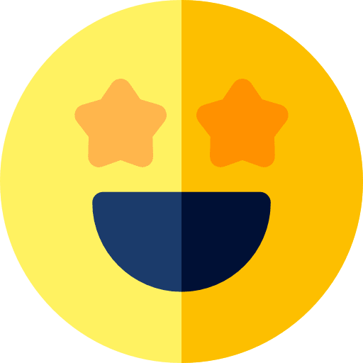 Excited shapes and symbols face smiley icon