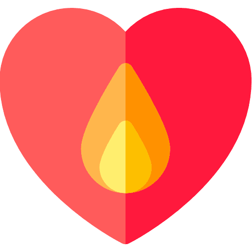 Passion passion flame heart icon