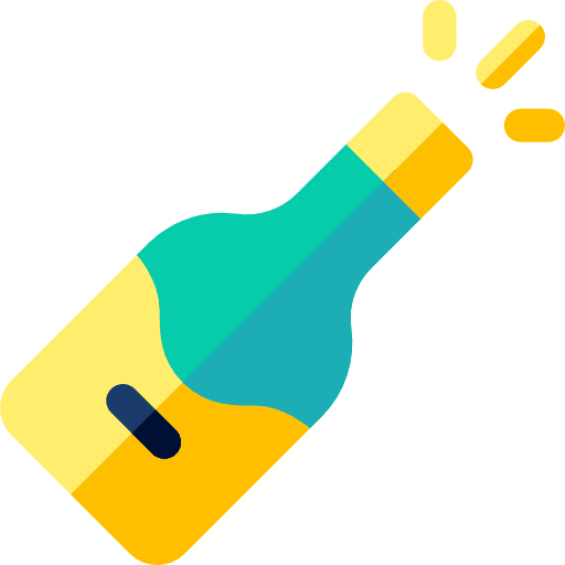 Champagne anniversary alcoholic drinks celebration icon