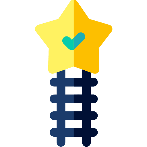 Ladder star tick check mark icon