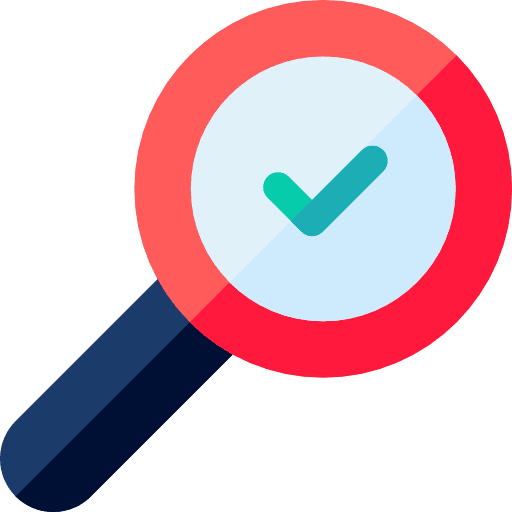 Loupe checking magnifying glass search icon