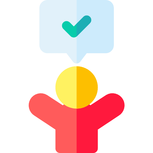 Success check mark speech success icon