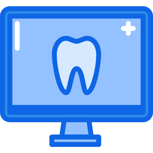 Monitor dentist caries dental icon