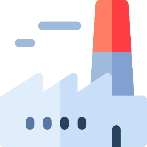 Factory powerplant company buildings icon