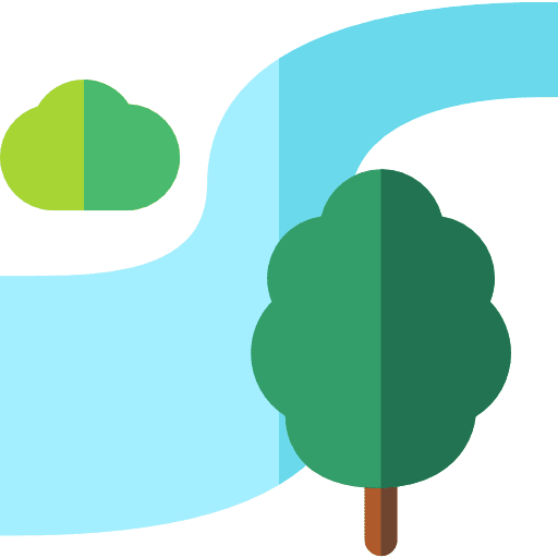 River countryside woods water icon