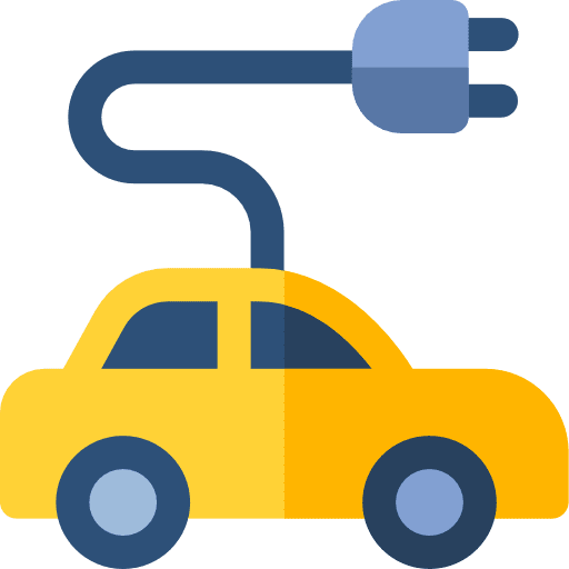 Electric car plug transportation electric vehicle icon