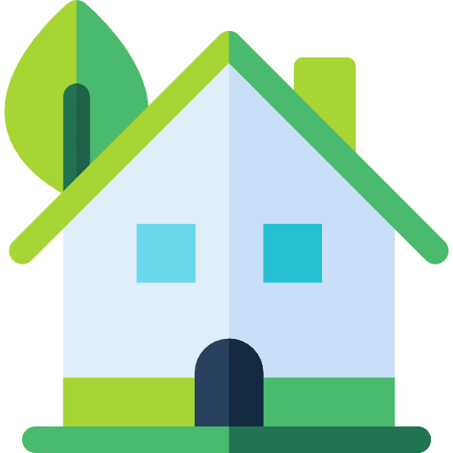 Sustainable house architecture and city architecture icon