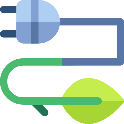 Green energy power leaf ecological icon