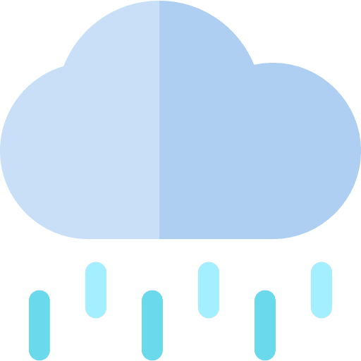 Rain cloud sun weather icon