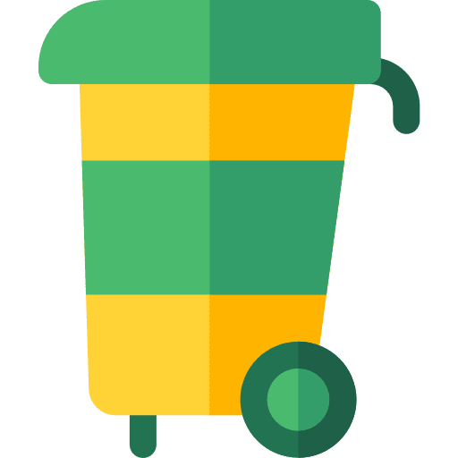 Rubbish architecture and city garbage architecture icon