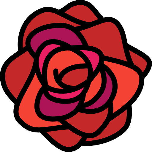 Rose red rose plant petals icon