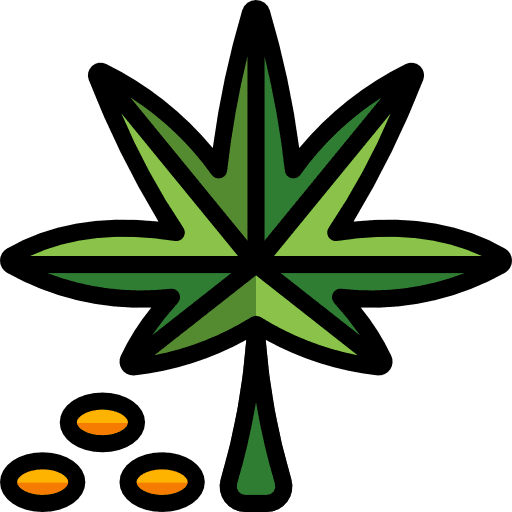 Hemp leaf leaves farming and gardening icon