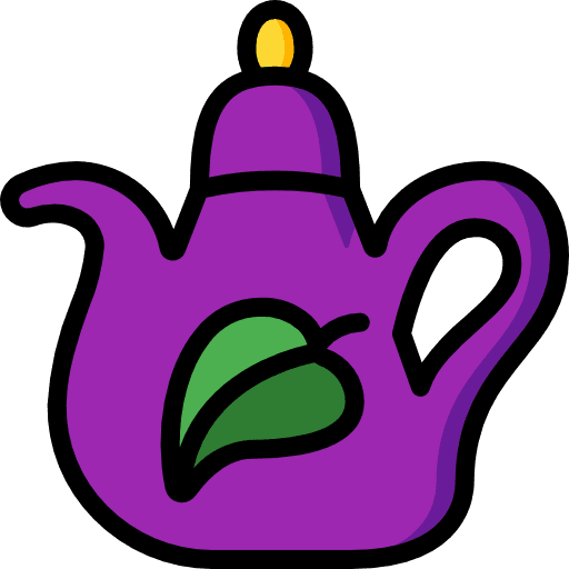 Teapot beverage hot leaf icon