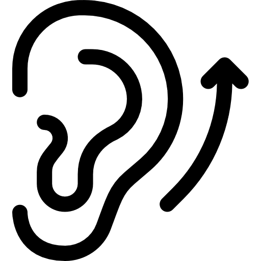 Ear arrow arrows ear icon