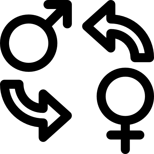 Sex change replace female process icon