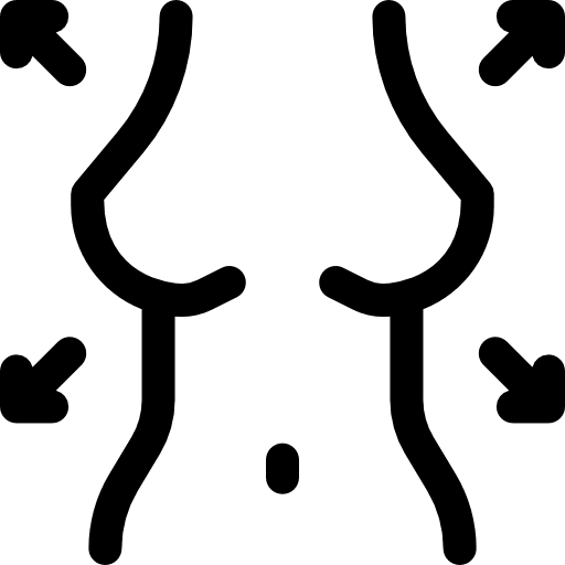 Breasts medical arrows weight icon