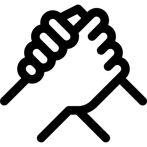 Collaboration support hands friends icon