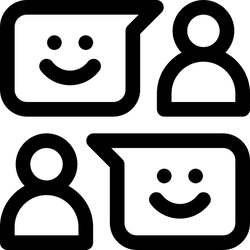 Friendship conversation smiling talk icon