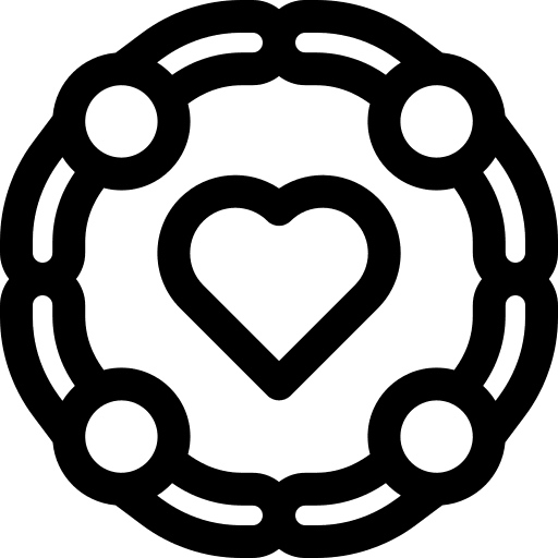 Friendship love and romance people heart icon