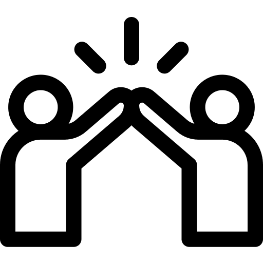 High five trust hands and gestures hand icon