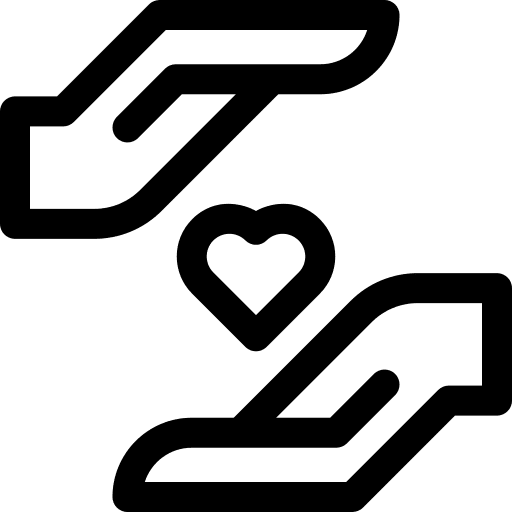 Care gestures love charity icon
