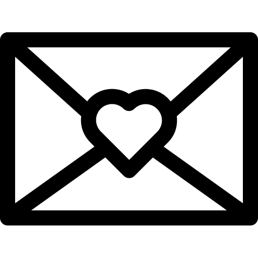 Envelope heart romantic love and romance icon