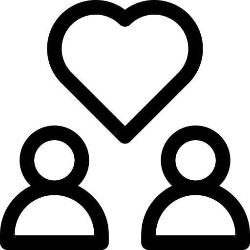 Love love and romance heart friends icon