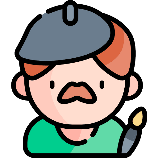 Artist hat man professions and jobs icon