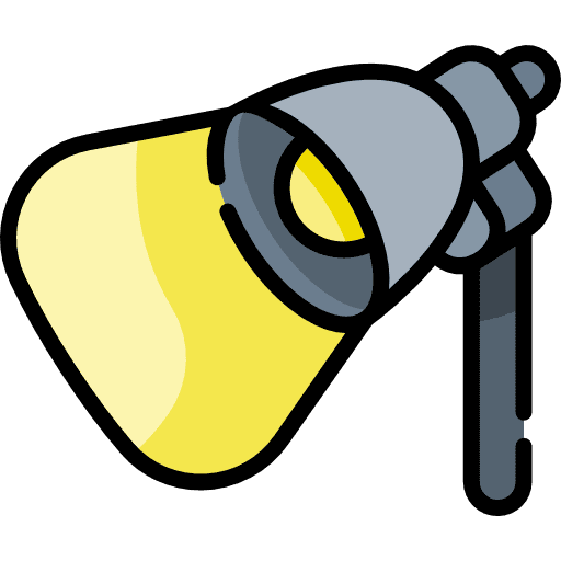 Spotlight illuminated stage spotlights icon