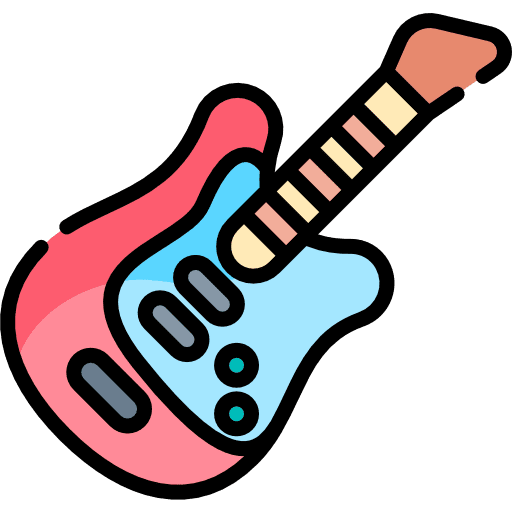 Guitar orchestra music and multimedia music icon