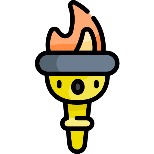 Torch flame sports and competition fire icon