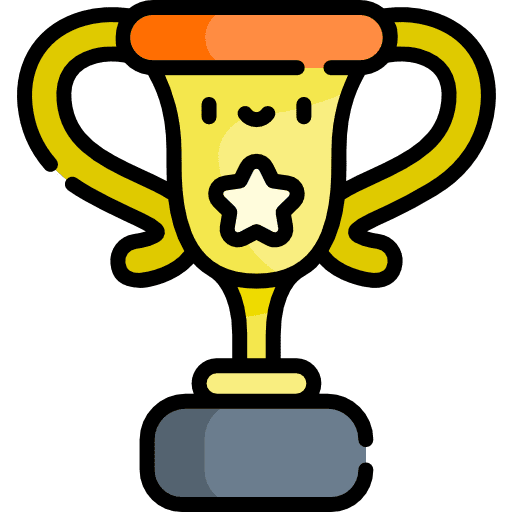 Trophy smiley cup award icon