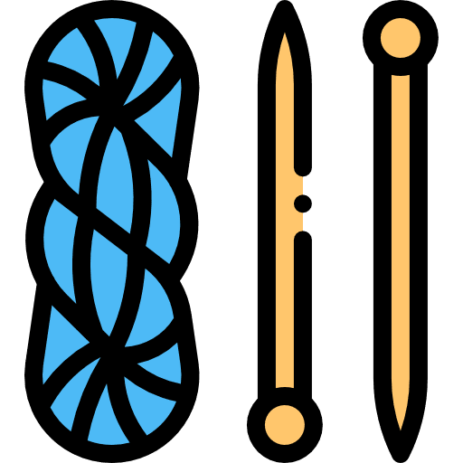 Wool ball textile tool icon