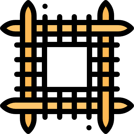 Knit needle handcraft weave icon