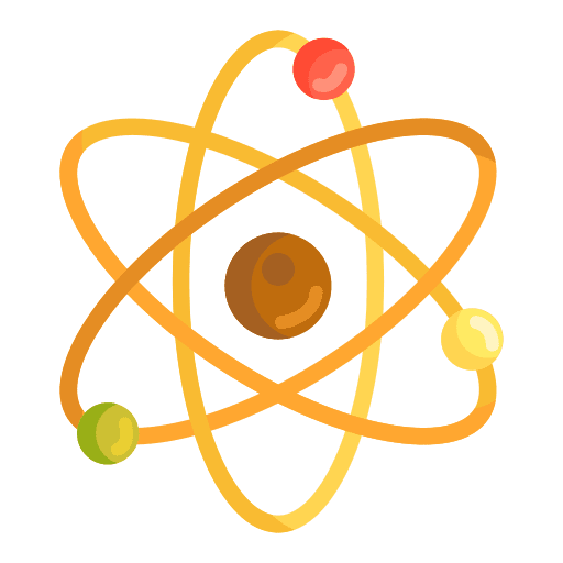 Atom electron react shapes and symbols icon