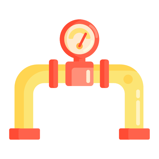 Gas pipeline plumbering gas indicator icon