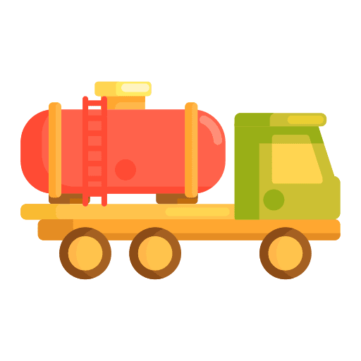 Tank truck combustible diesel transport icon