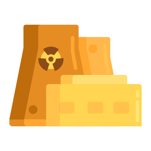 Nuclear plant energy cooling tower buildings icon