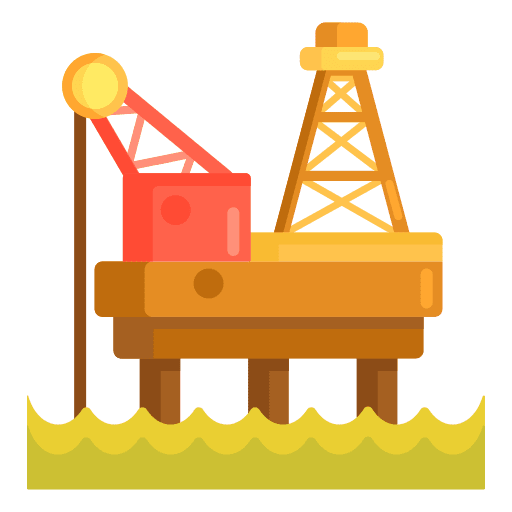 Oil platform industry buildings pollution icon