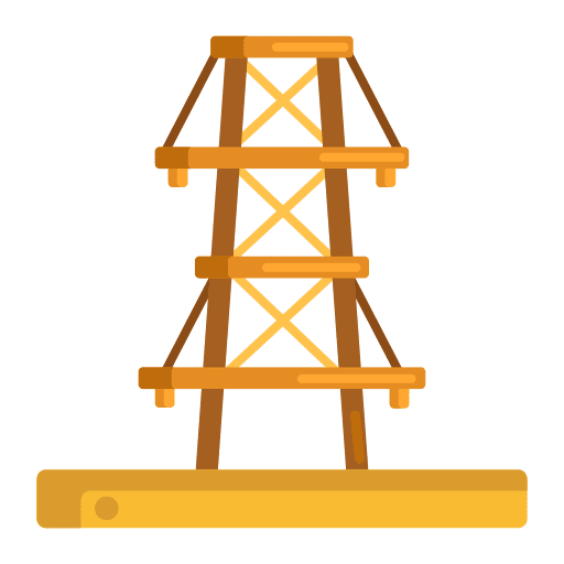 Transmission tower architecture and city industry transmission tower icon