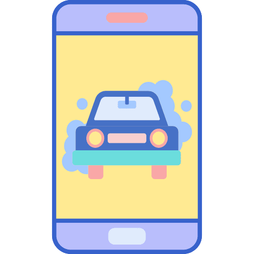 Car wash transport smartphone automobile icon